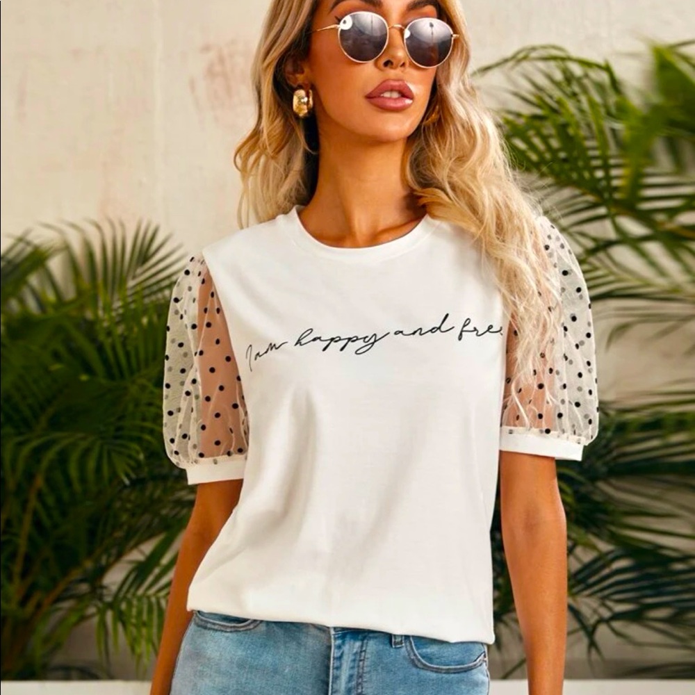 Mesh Puff Cotton Tee